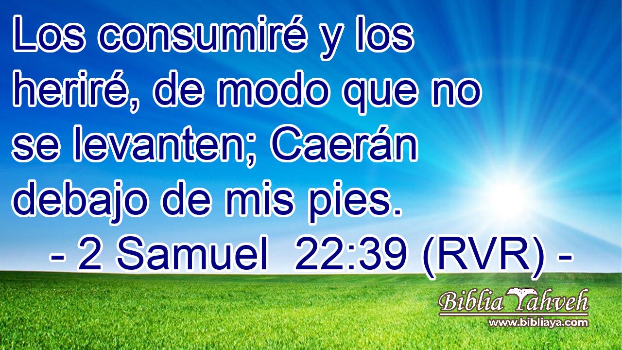 Los consumiré y los heriré, de modo que no se levanten; Caerán debajo de mis pies.