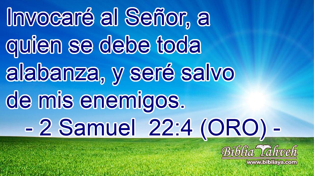  Invocaré al Señor, a quien se debe toda alabanza, y seré salvo de mis enemigos. 