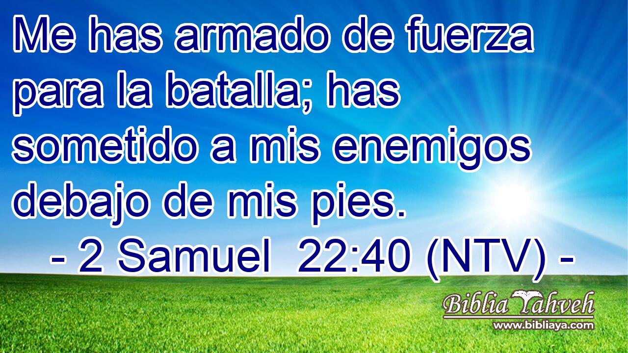Me has armado de fuerza para la batalla; has sometido a mis enemigos debajo de mis pies.