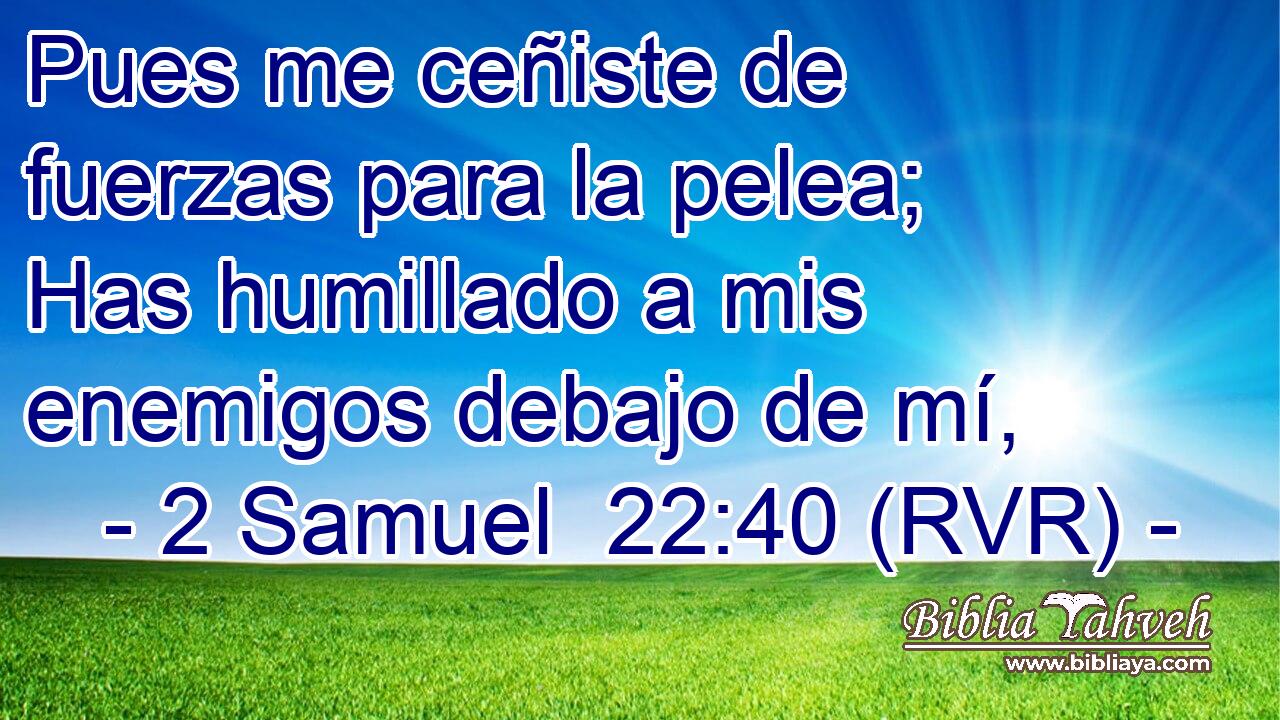 Pues me ceñiste de fuerzas para la pelea; Has humillado a mis enemigos debajo de mí,
