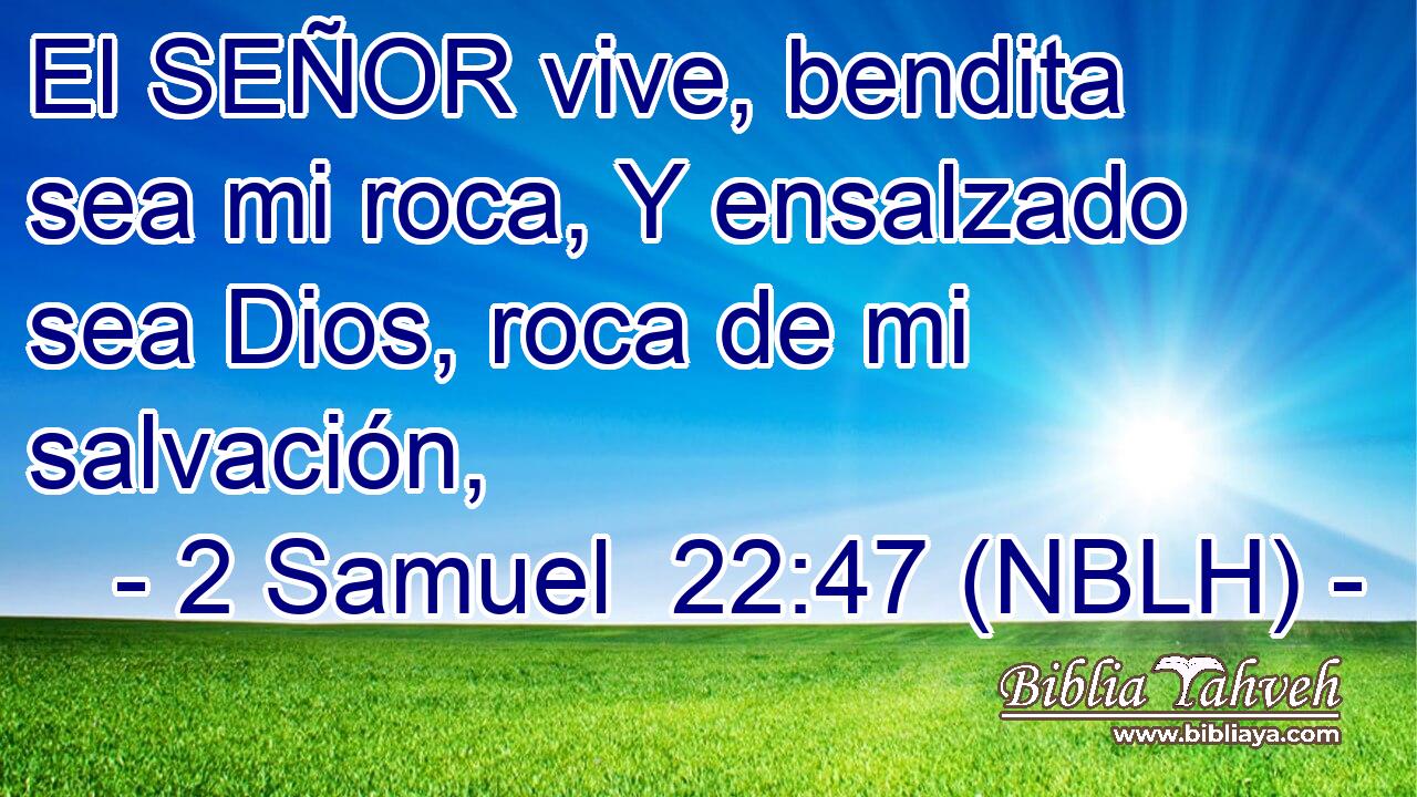  El SEÑOR vive, bendita sea mi roca, Y ensalzado sea Dios, roca de mi salvación, 