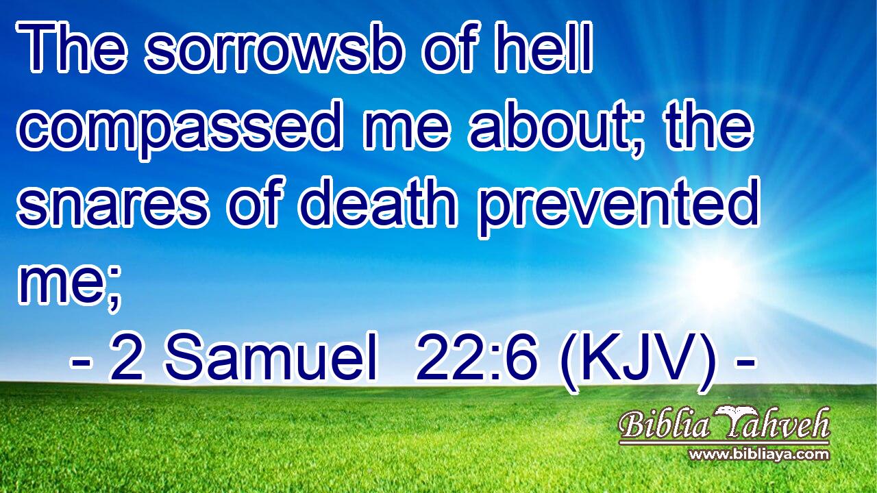The sorrowsb of hell compassed me about; the snares of death prevented me;