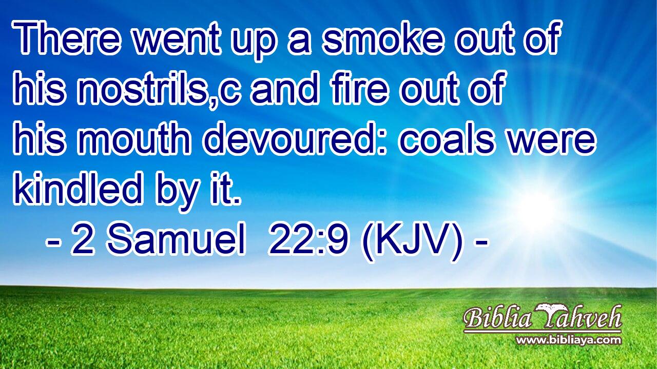 There went up a smoke out of his nostrils,c and fire out of his mouth devoured: coals were kindled by it.