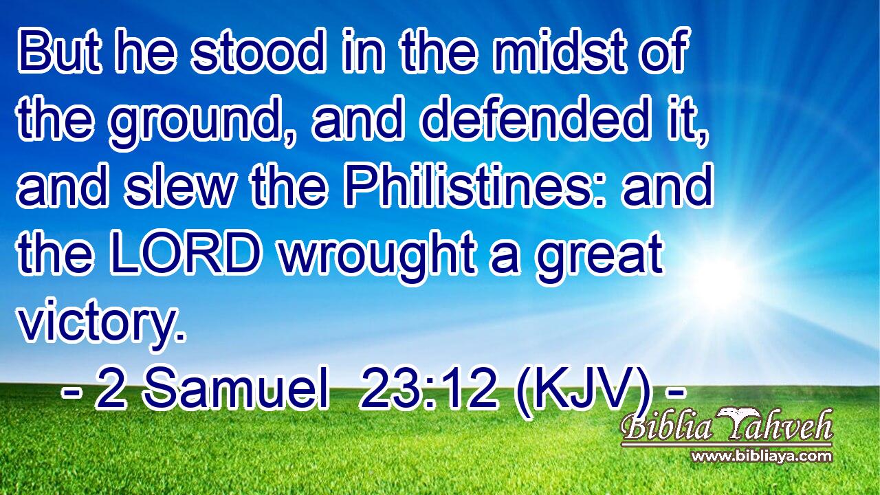 But he stood in the midst of the ground, and defended it, and slew the Philistines: and the LORD wrought a great victory.