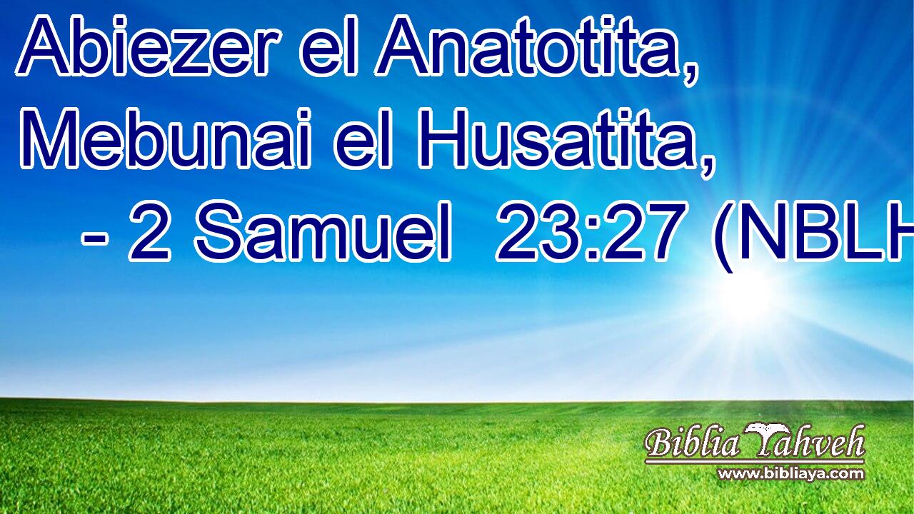  Abiezer el Anatotita, Mebunai el Husatita, 