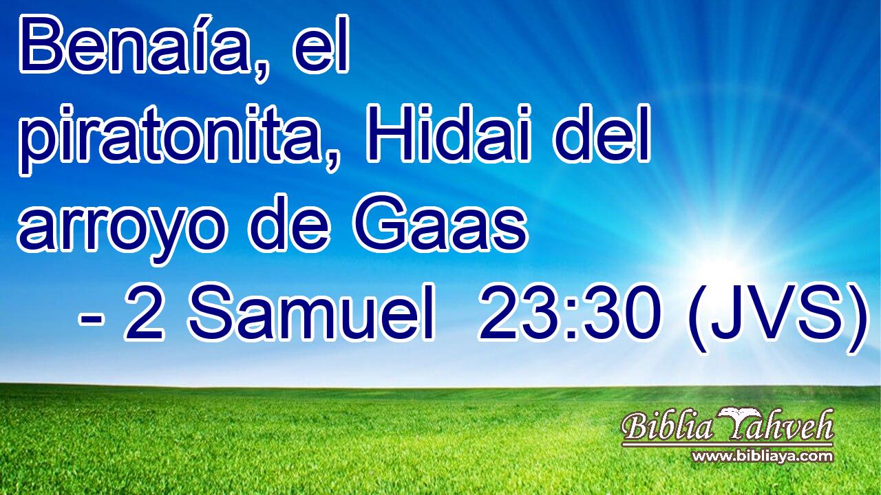Benaía, el piratonita, Hidai del arroyo de Gaas
