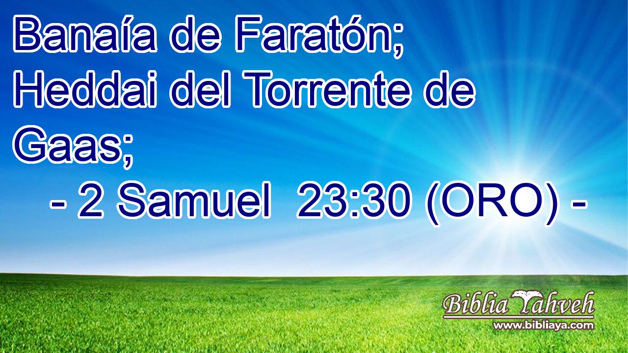  Banaía de Faratón; Heddai del Torrente de Gaas; 