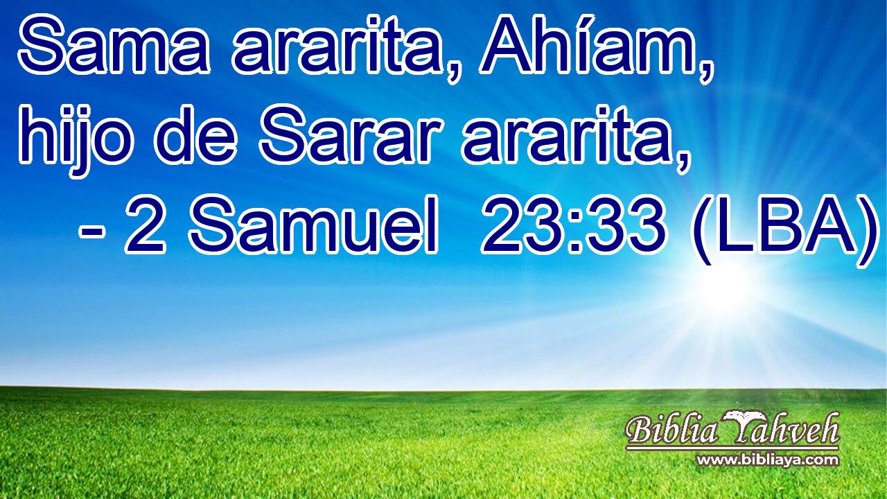 Sama ararita, Ahíam, hijo de Sarar ararita,