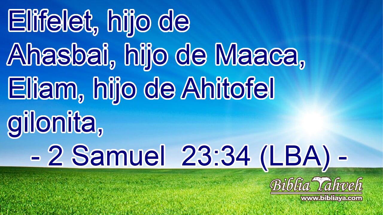 Elifelet, hijo de Ahasbai, hijo de Maaca, Eliam, hijo de Ahitofel gilonita,