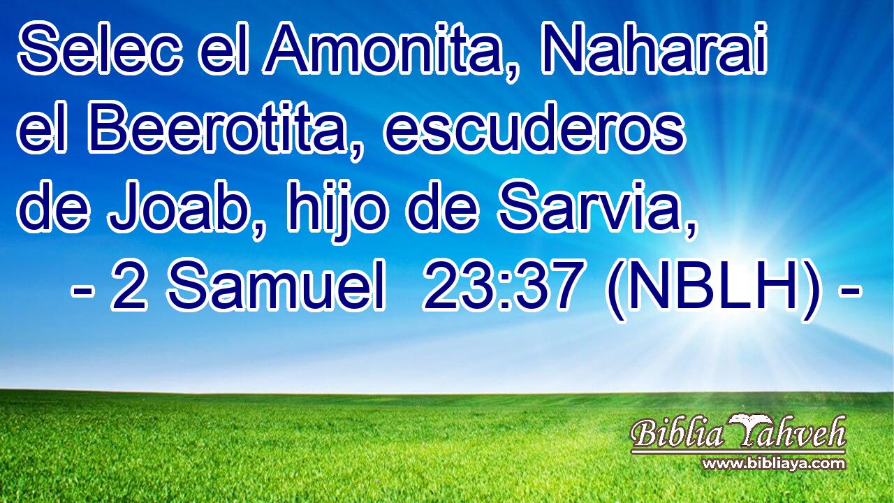  Selec el Amonita, Naharai el Beerotita, escuderos de Joab, hijo de Sarvia, 