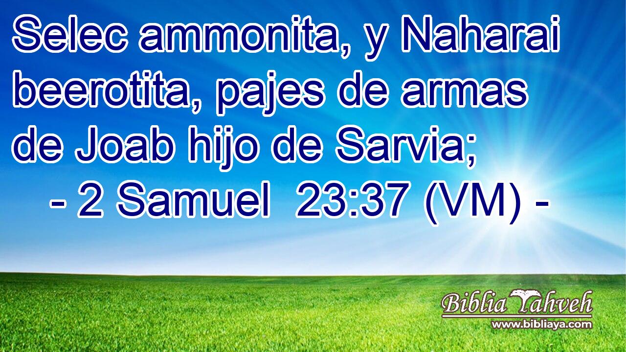  Selec ammonita, y Naharai beerotita, pajes de armas de Joab hijo de Sarvia; 
