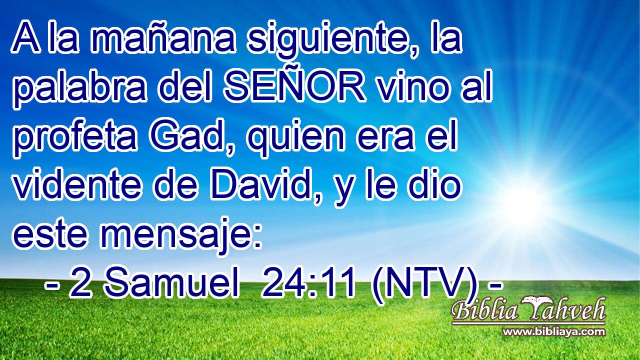 A la mañana siguiente, la palabra del SEÑOR vino al profeta Gad, quien era el vidente de David, y le dio este mensaje: