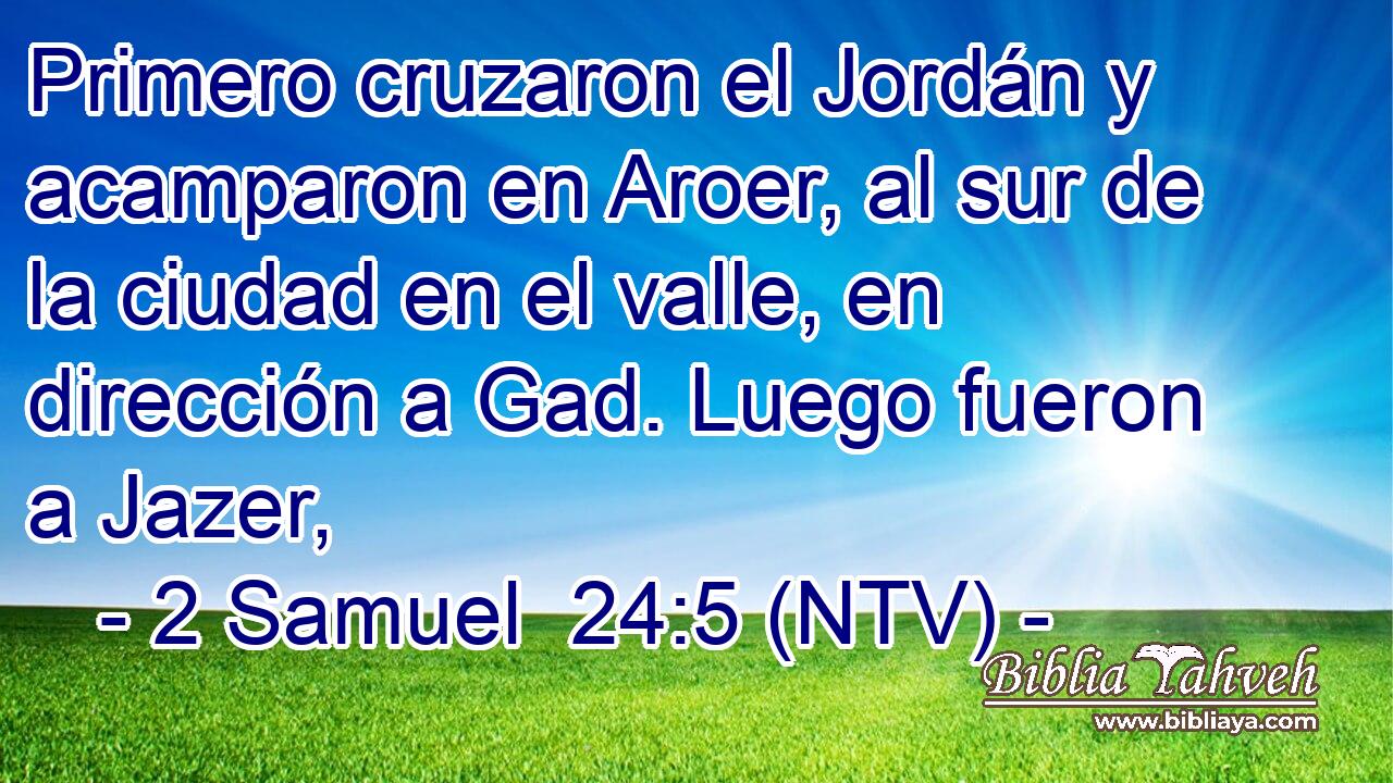 Primero cruzaron el Jordán y acamparon en Aroer, al sur de la ciudad en el valle, en dirección a Gad. Luego fueron a Jazer,