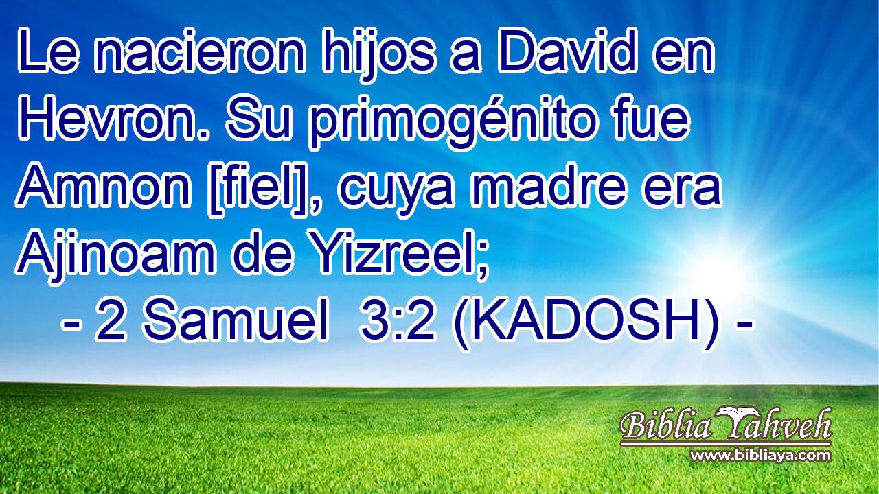  Le nacieron hijos a David en Hevron. Su primogénito fue Amnon [fiel], cuya madre era Ajinoam de Yizreel; 