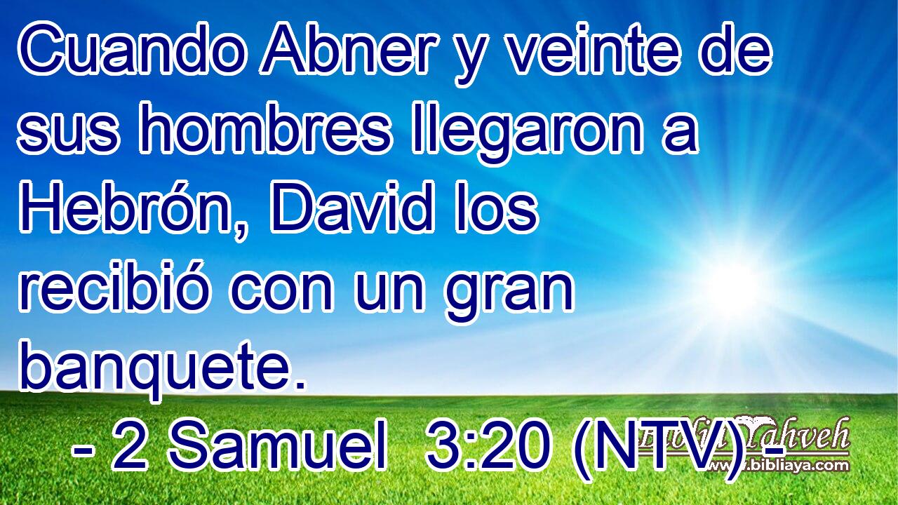 Cuando Abner y veinte de sus hombres llegaron a Hebrón, David los recibió con un gran banquete.