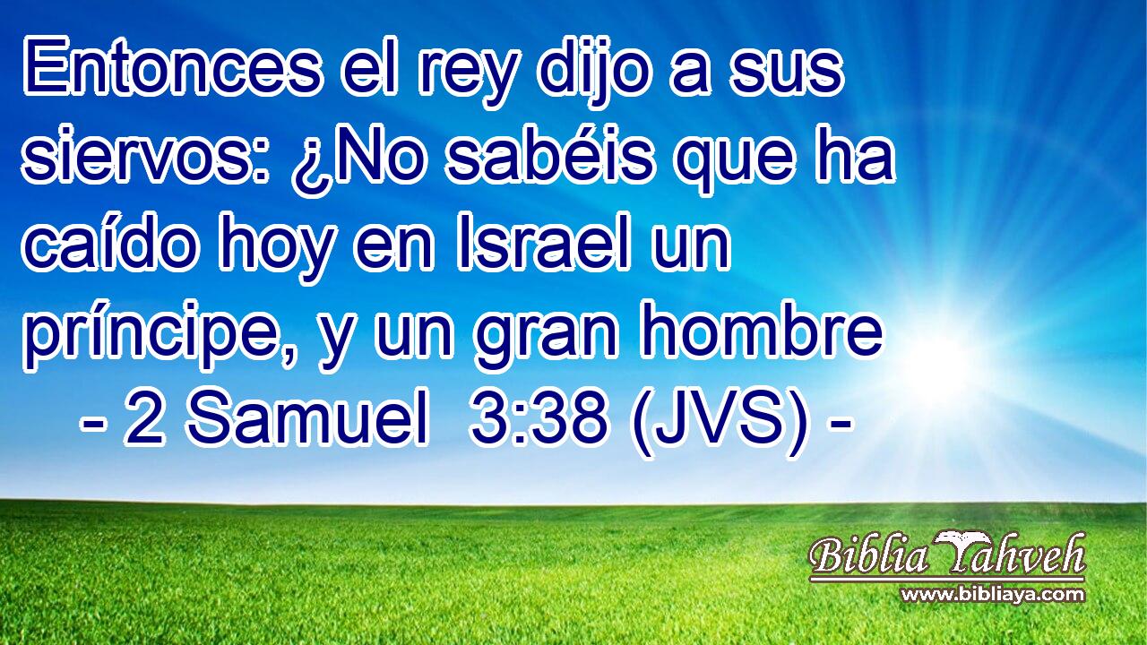 Entonces el rey dijo a sus siervos: ¿No sabéis que ha caído hoy en Israel un príncipe, y un gran hombre