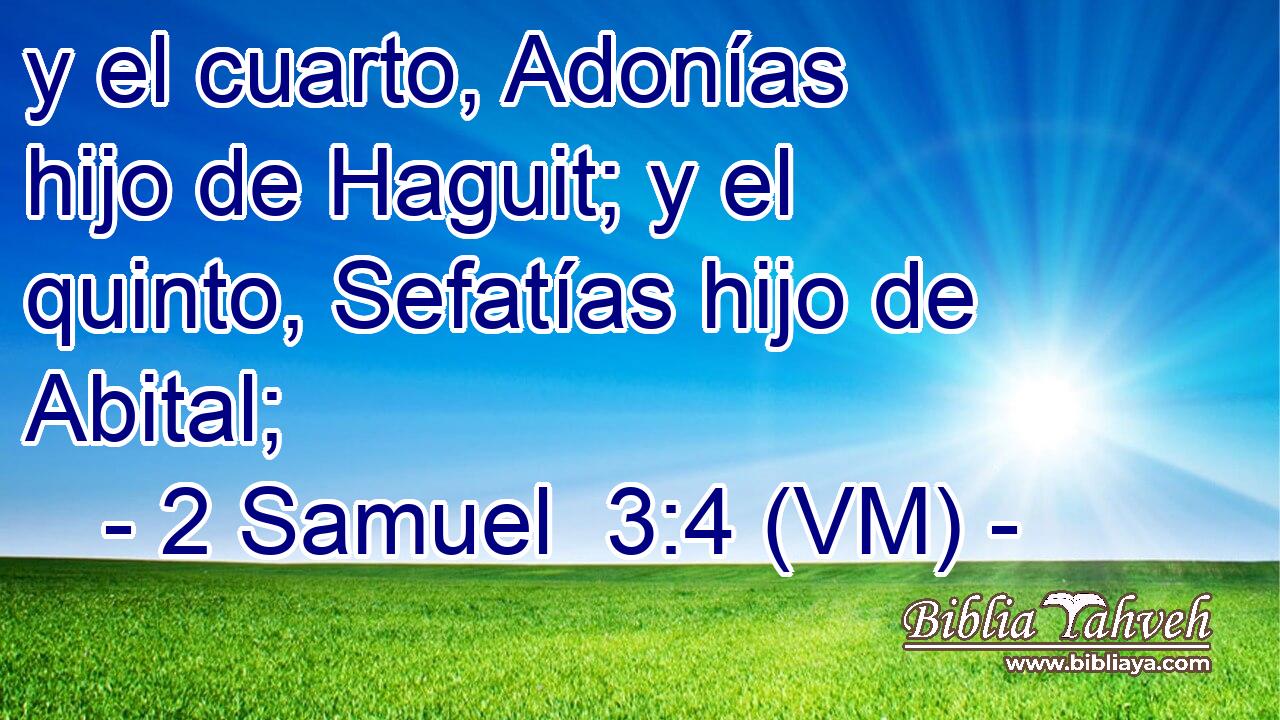  y el cuarto, Adonías hijo de Haguit; y el quinto, Sefatías hijo de Abital; 