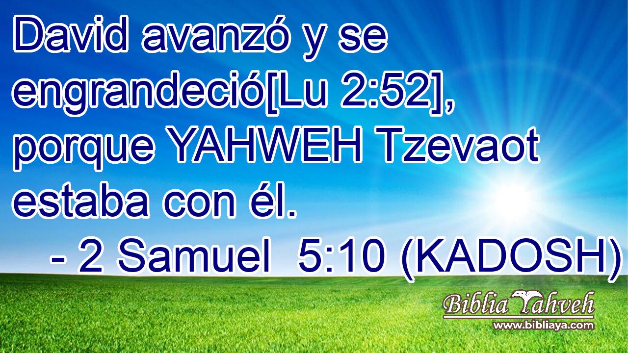  David avanzó y se engrandeció[Lu 2:52], porque YAHWEH Tzevaot estaba con él. 