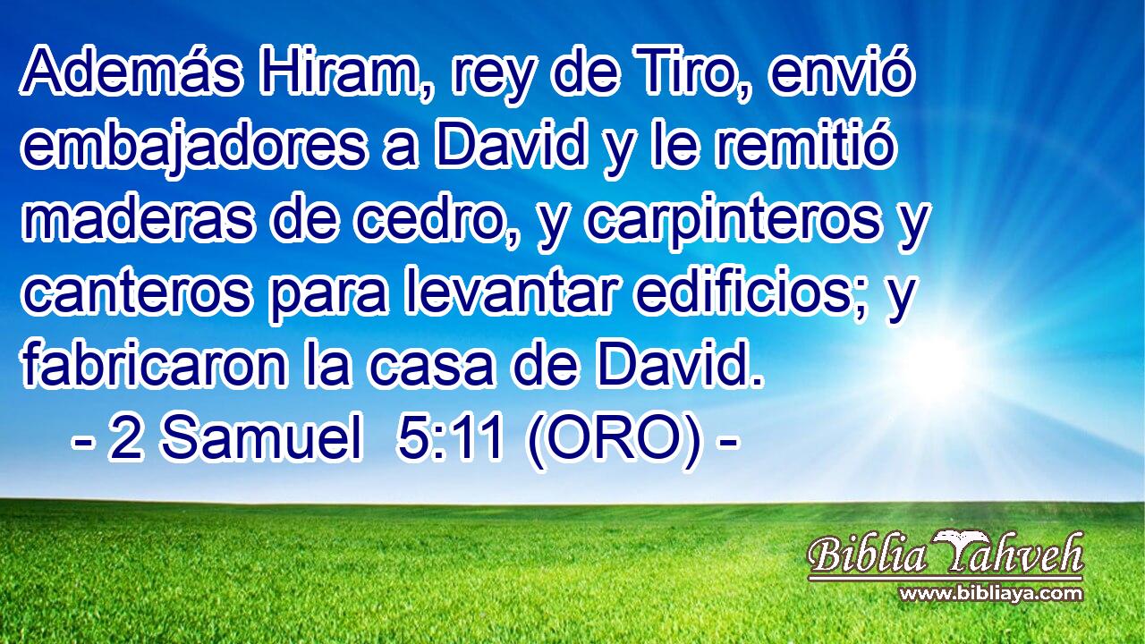  Además Hiram, rey de Tiro, envió embajadores a David y le remitió maderas de cedro, y carpinteros y canteros para levantar edificios; y fabricaron la casa de David. 