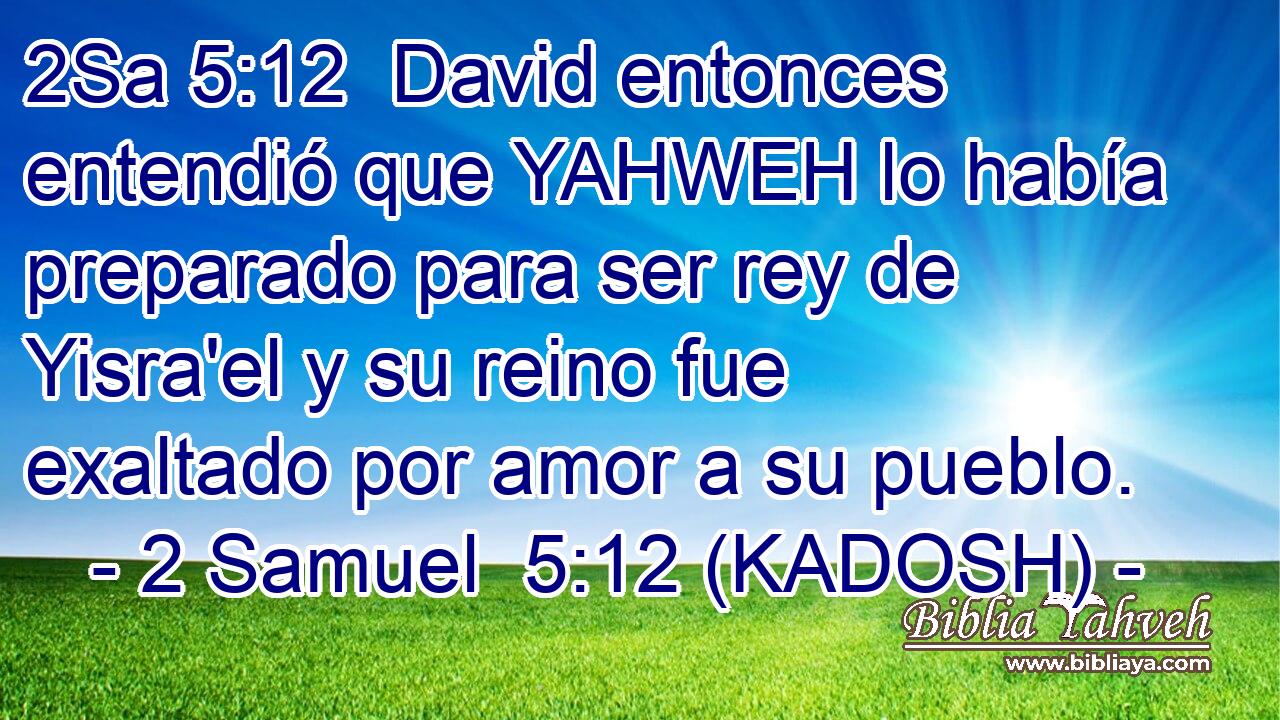  David entonces entendió que YAHWEH lo había preparado para ser rey de Yisra'el y su reino fue exaltado por amor a su pueblo. 