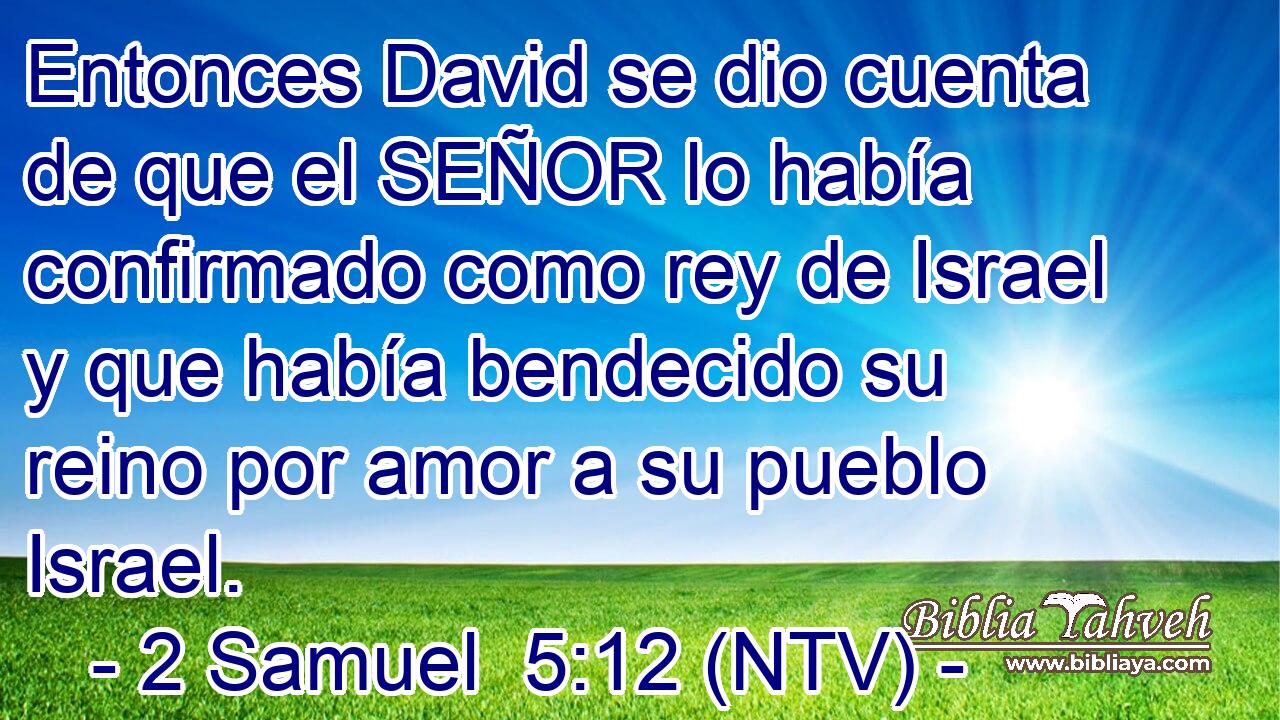 Entonces David se dio cuenta de que el SEÑOR lo había confirmado como rey de Israel y que había bendecido su reino por amor a su pueblo Israel.