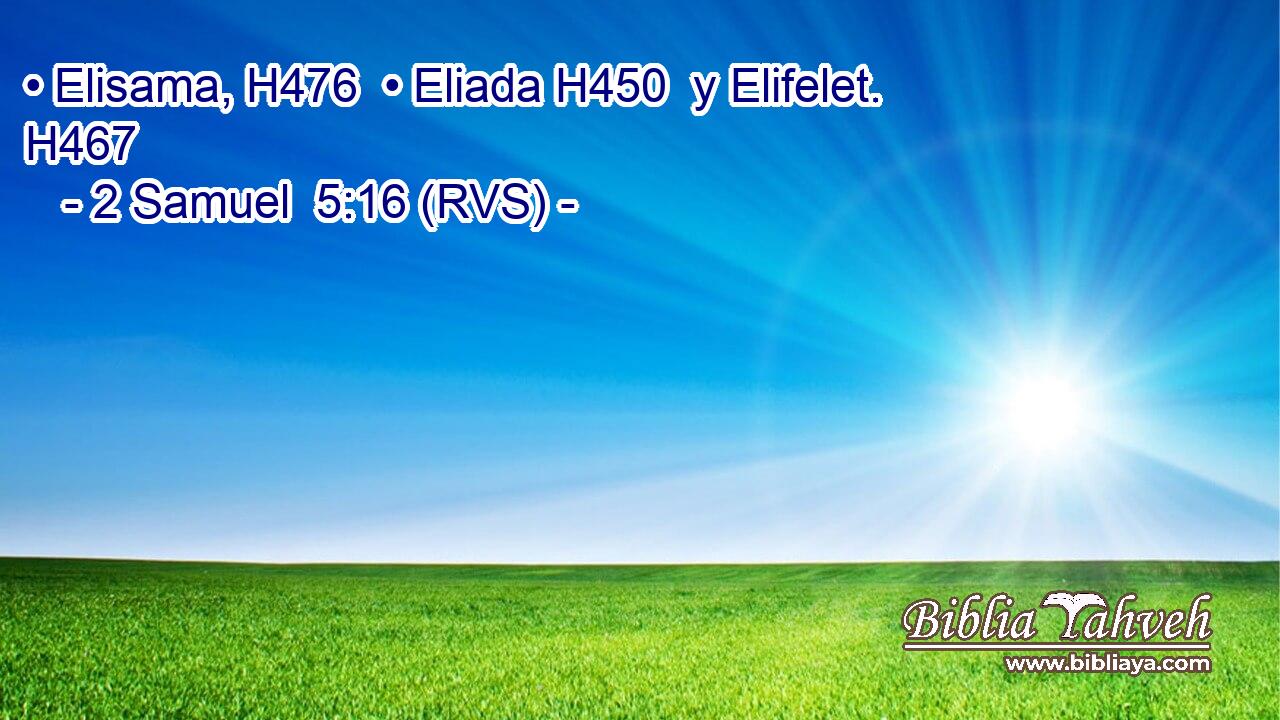 • Elisama, H476  • Eliada H450  y Elifelet. H467  