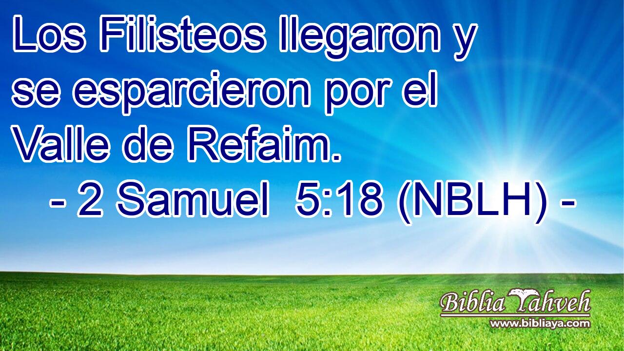  Los Filisteos llegaron y se esparcieron por el Valle de Refaim. 