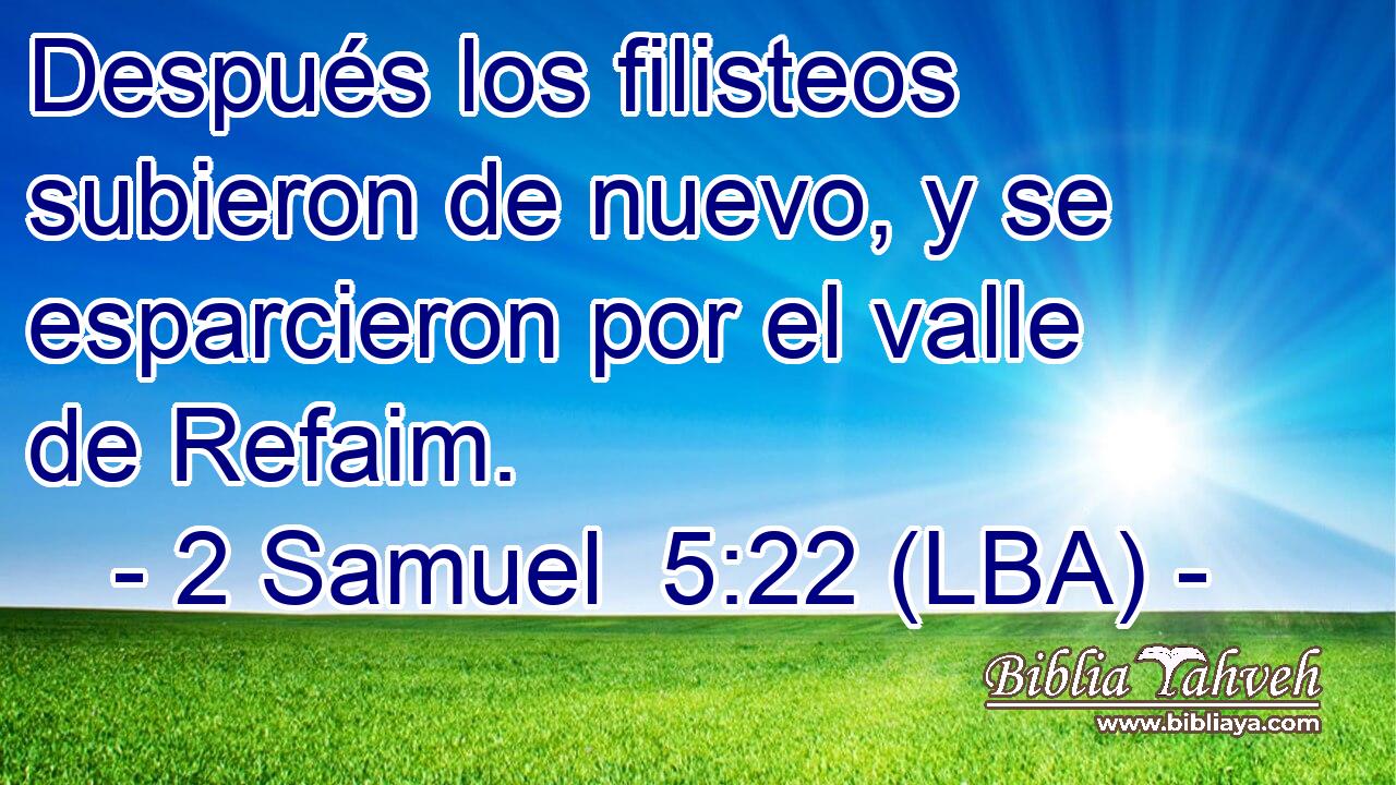 Después los filisteos subieron de nuevo, y se esparcieron por el valle de Refaim.