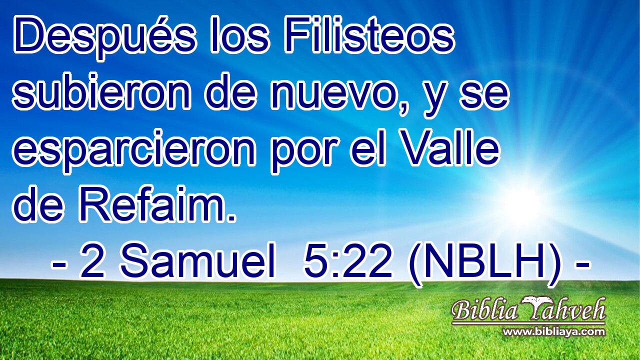  Después los Filisteos subieron de nuevo, y se esparcieron por el Valle de Refaim. 