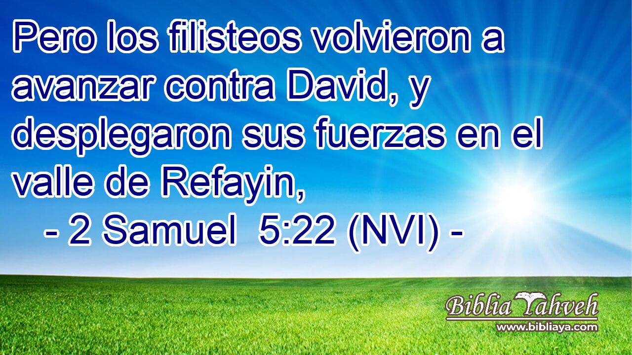  Pero los filisteos volvieron a avanzar contra David, y desplegaron sus fuerzas en el valle de Refayin, 