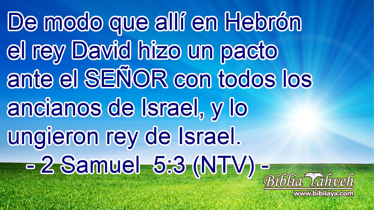 De modo que allí en Hebrón el rey David hizo un pacto ante el SEÑOR con todos los ancianos de Israel, y lo ungieron rey de Israel.