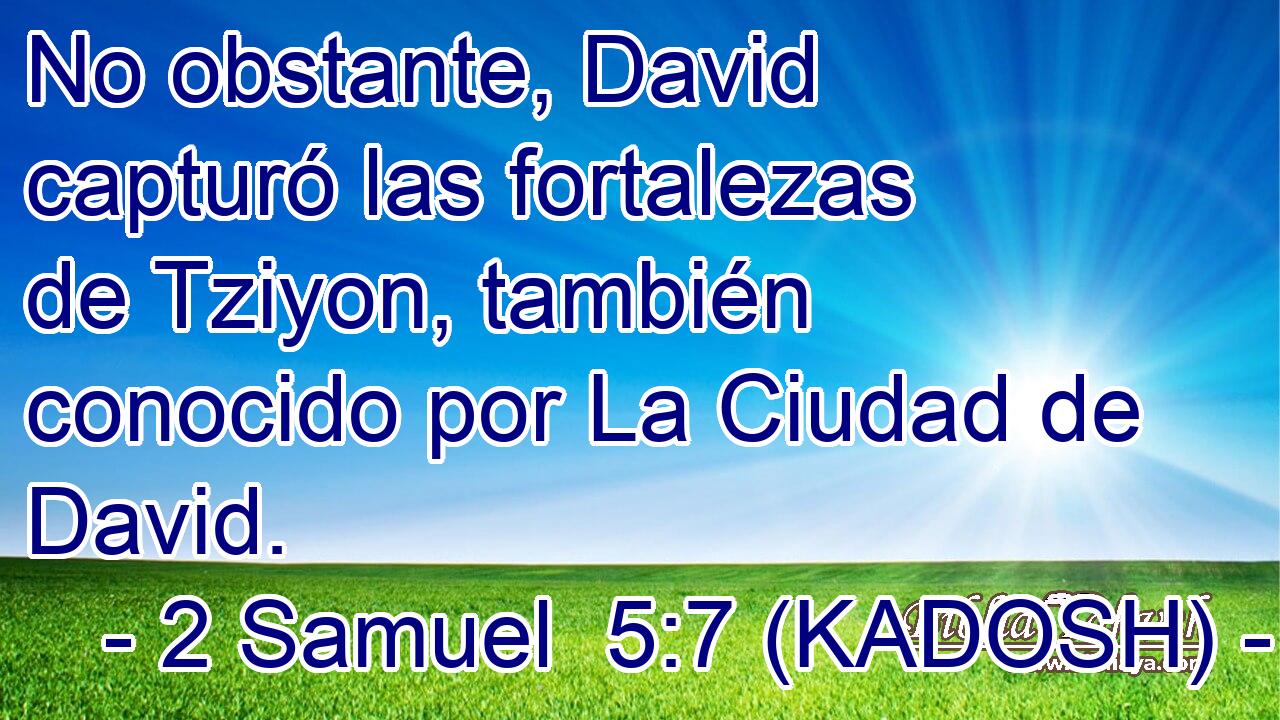 No obstante, David capturó las fortalezas de Tziyon, también conocido por La Ciudad de David. 