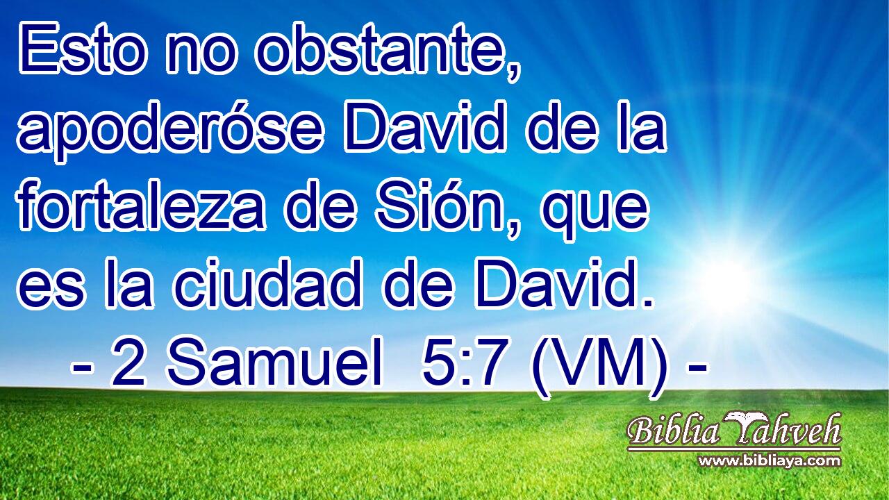  Esto no obstante, apoderóse David de la fortaleza de Sión, que es la ciudad de David. 