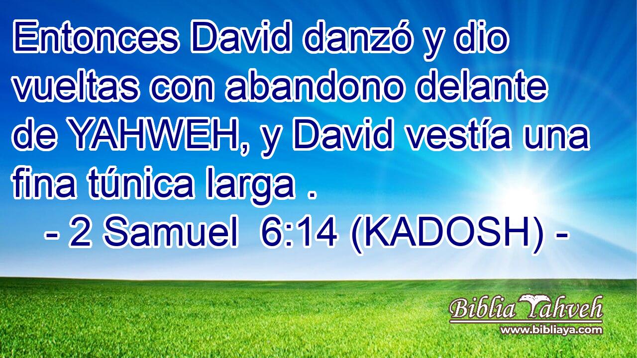  Entonces David danzó y dio vueltas con abandono delante de YAHWEH, y David vestía una fina túnica larga . 