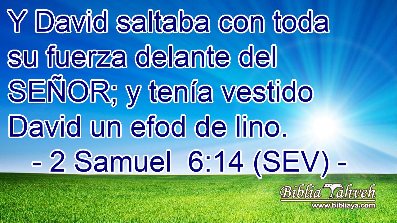 Y David saltaba con toda su fuerza delante del SEÑOR; y tenía vestido David un efod de lino.