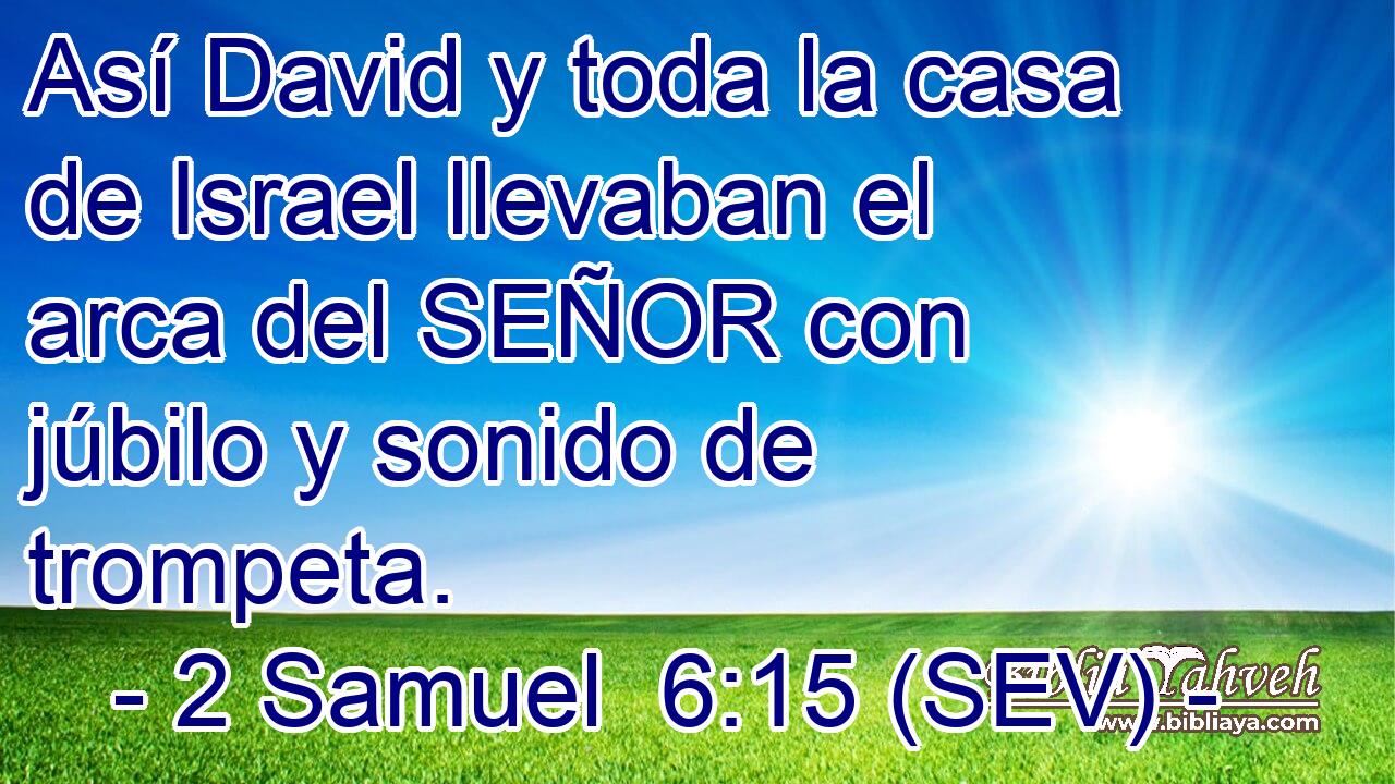 Así David y toda la casa de Israel llevaban el arca del SEÑOR con júbilo y sonido de trompeta.