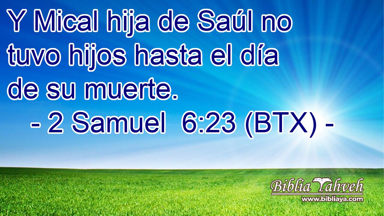 Y Mical hija de Saúl no tuvo hijos hasta el día de su muerte.