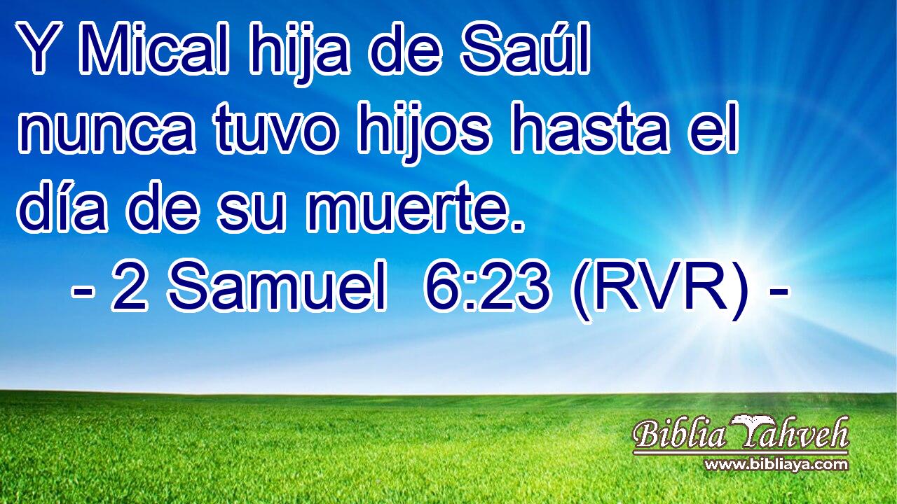 Y Mical hija de Saúl nunca tuvo hijos hasta el día de su muerte.