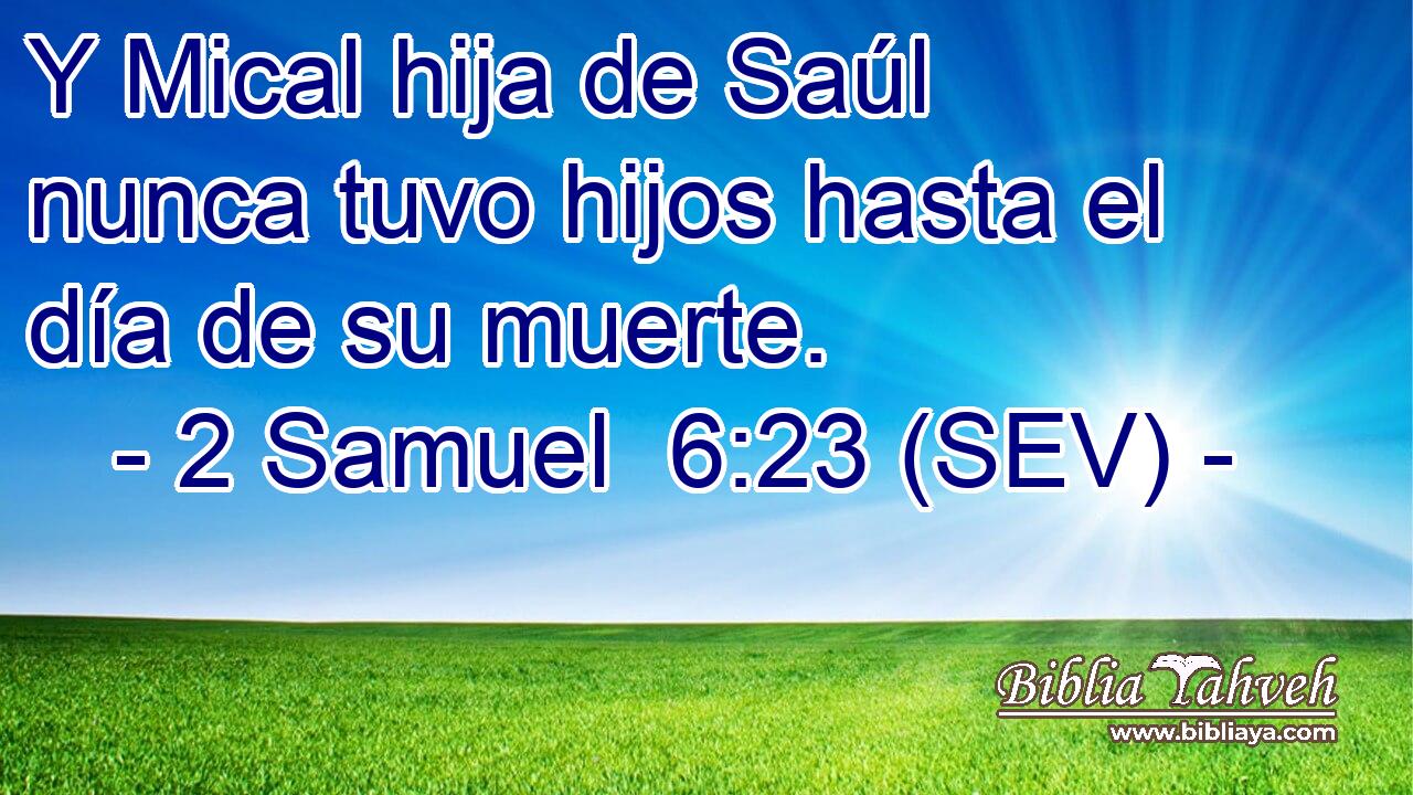 Y Mical hija de Saúl nunca tuvo hijos hasta el día de su muerte.