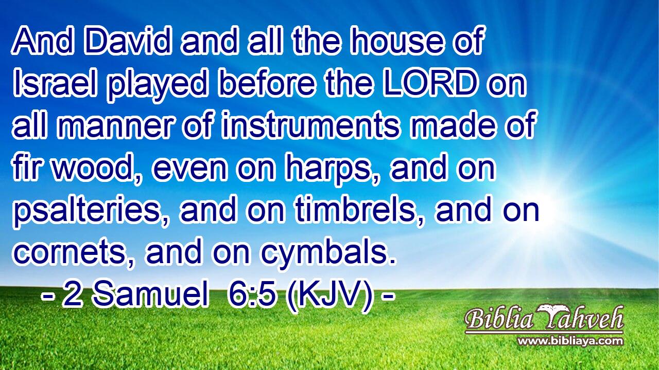 And David and all the house of Israel played before the LORD on all manner of instruments made of fir wood, even on harps, and on psalteries, and on timbrels, and on cornets, and on cymbals.