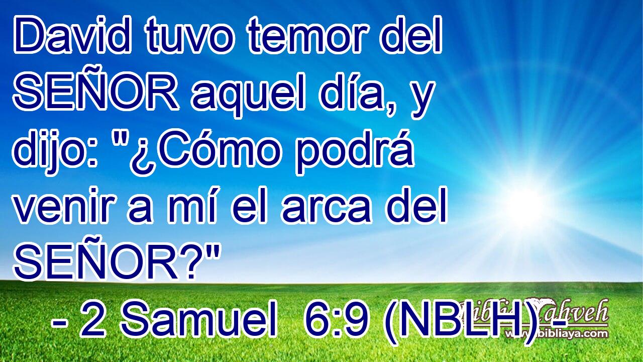  David tuvo temor del SEÑOR aquel día, y dijo: 