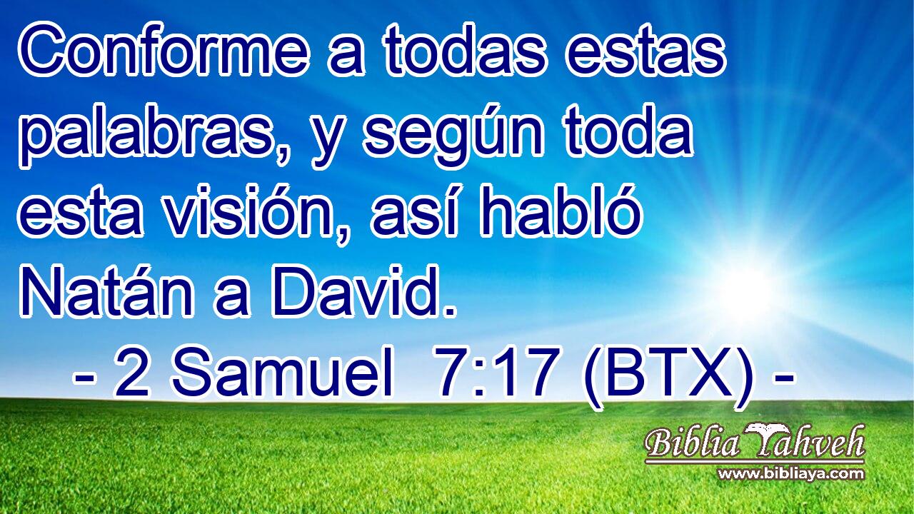 Conforme a todas estas palabras, y según toda esta visión, así habló Natán a David.