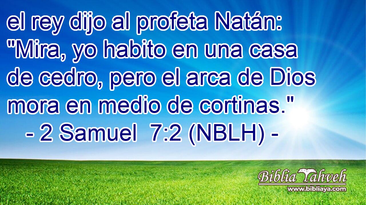  el rey dijo al profeta Natán: 