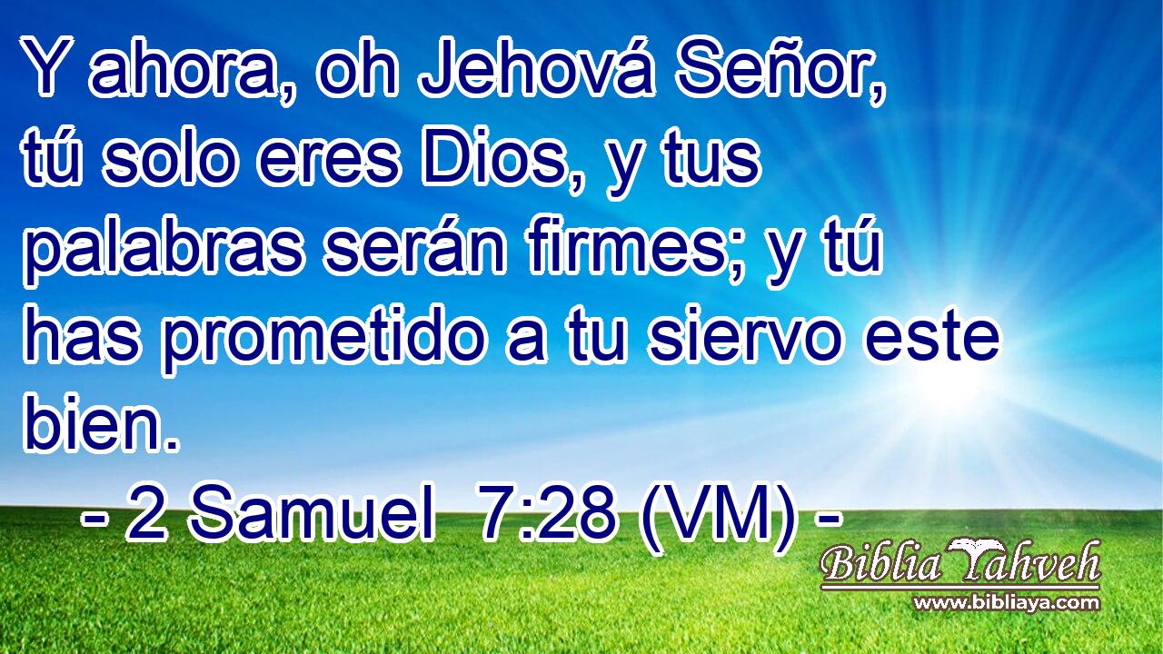  Y ahora, oh Jehová Señor, tú solo eres Dios, y tus palabras serán firmes; y tú has prometido a tu siervo este bien. 