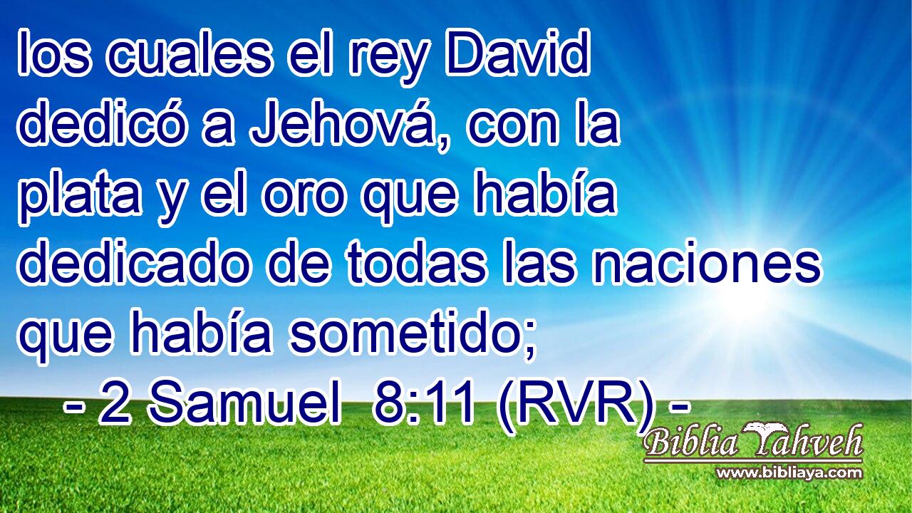 los cuales el rey David dedicó a Jehová, con la plata y el oro que había dedicado de todas las naciones que había sometido;