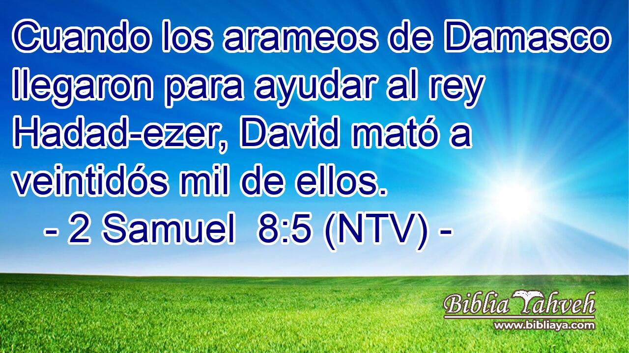 Cuando los arameos de Damasco llegaron para ayudar al rey Hadad-ezer, David mató a veintidós mil de ellos.
