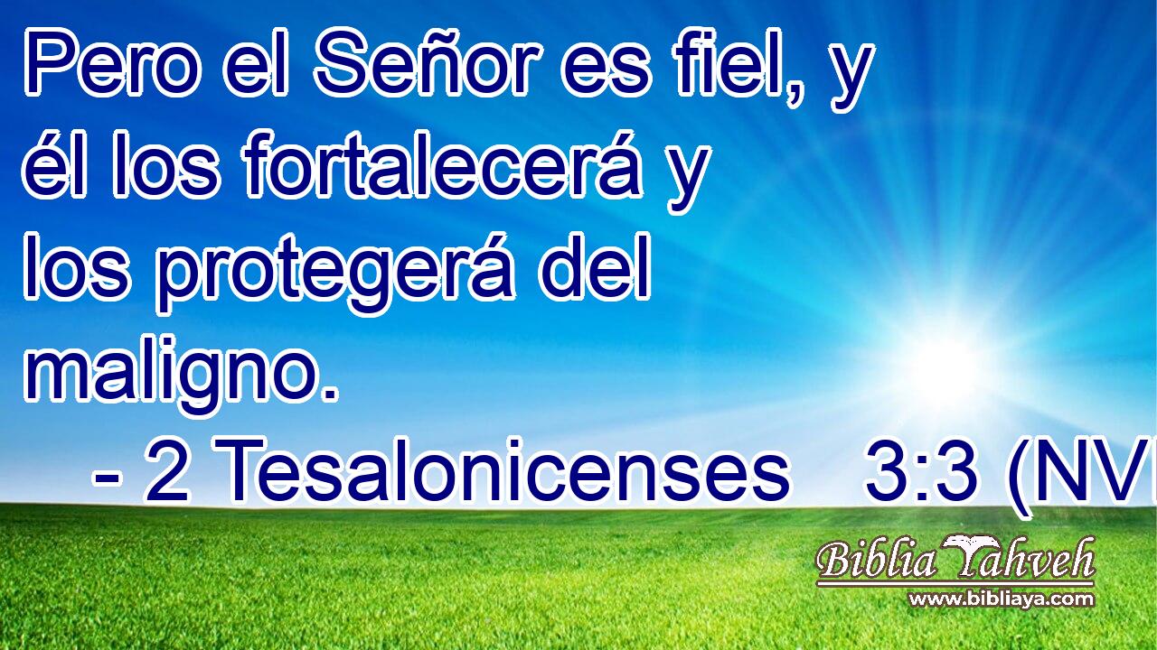  Pero el Señor es fiel, y él los fortalecerá y los protegerá del maligno. 