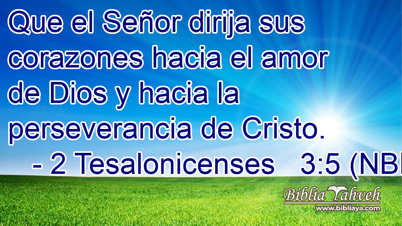  Que el Señor dirija sus corazones hacia el amor de Dios y hacia la perseverancia de Cristo. 