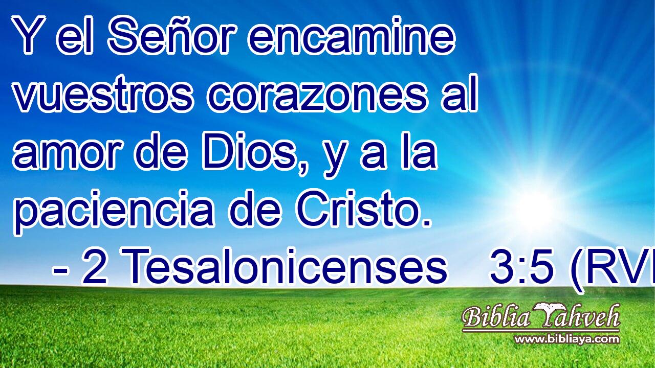 Y el Señor encamine vuestros corazones al amor de Dios, y a la paciencia de Cristo.