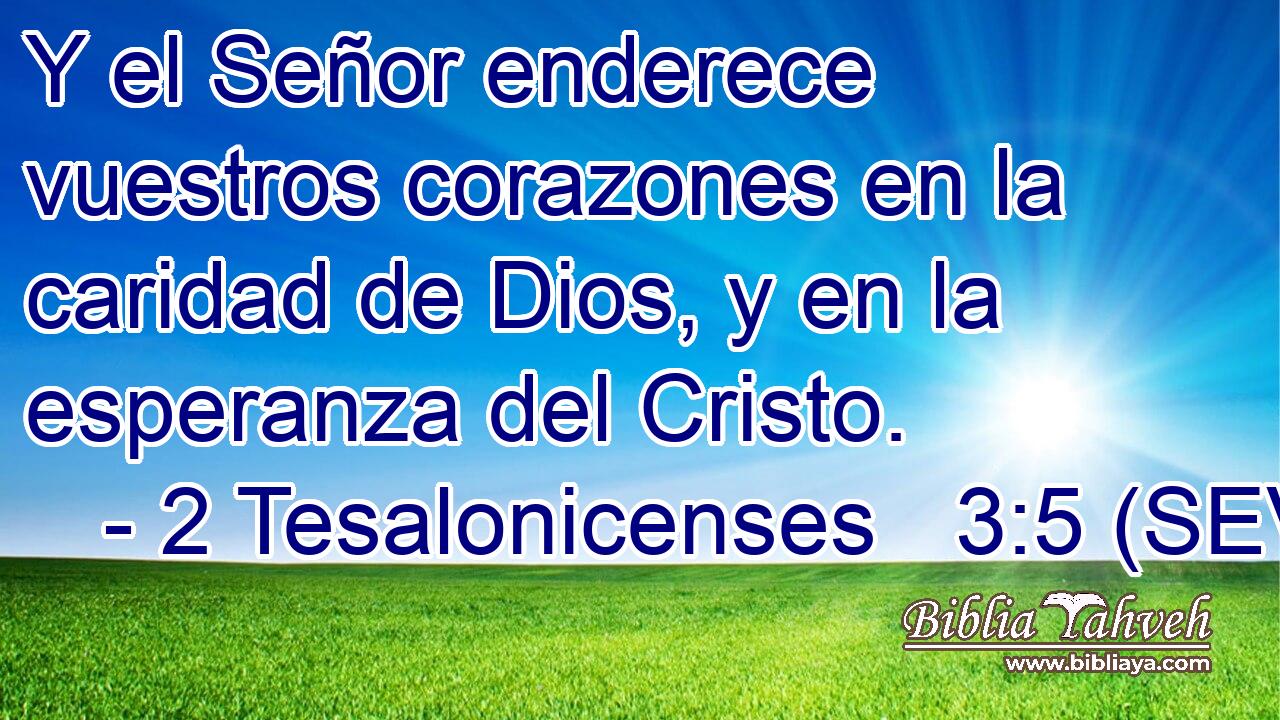 Y el Señor enderece vuestros corazones en la caridad de Dios, y en la esperanza del Cristo.